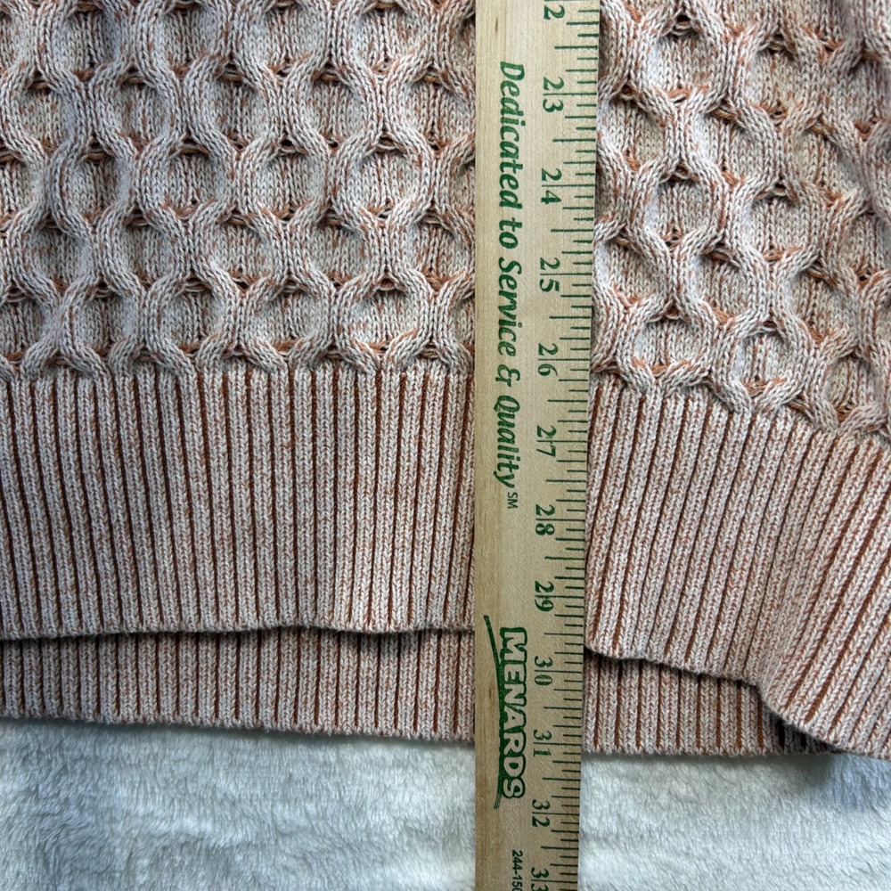 Fisherman Knox Rose Soft Girl Honeycomb Knit Mock Neck Sweater XXL Pink Textured - Picture 7 of 7
